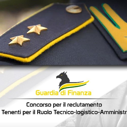 Guardia di Finanza, al via concorso per il reclutamento di 12 Tenenti del ruolo “Tecnico-Logistico-Amministrativo”