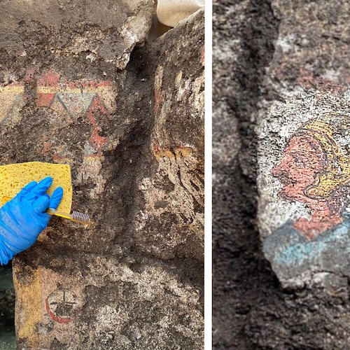 Archeologia, sorprese dalla necropoli di Pontecagnano: alla luce una tomba a camera dipinta