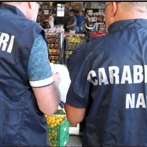 Blitz dei Nas al mercato ortofrutticolo di Pagani: sequestrate circa 3,2 tonnellate di prodotti, sanzioni fino a 9mila euro