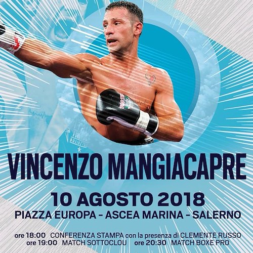 Boxe, esordio da professionista per Vincenzo Mangiacapre il 10 agosto ad Ascea Marina