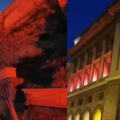 Buon compleanno Salernitana: Castello d'Arechi e Comune si illuminano di granata