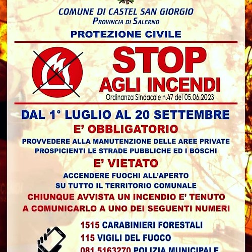 Castel San Giorgio, "Stop agli incendi estivi": le iniziative messe in campo dall'amministrazione Lanzara 