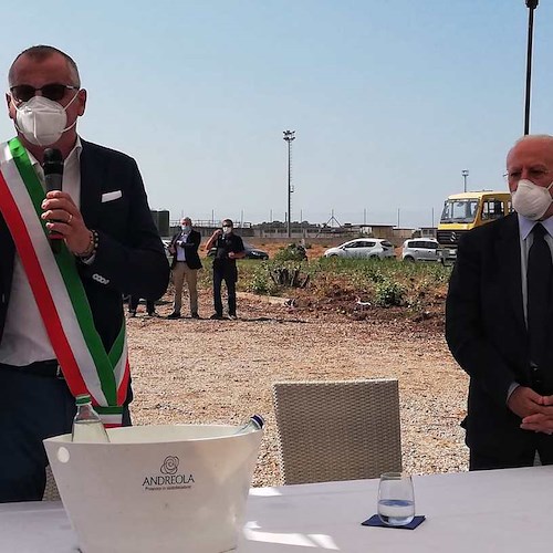 Eboli: sindaco Cariello e De Luca avviano i lavori per l’impianto di depurazione di Coda di Volpe