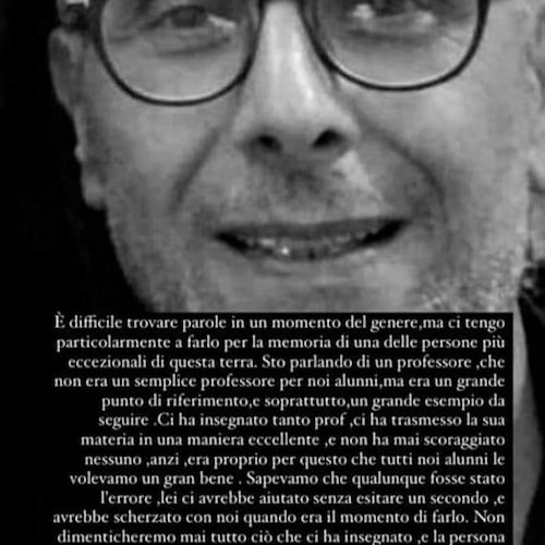 Giugliano dice addio a Giuliano Palumbo, l’amato professore stroncato da malore a soli 52 anni