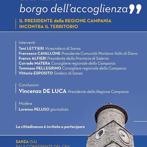 Il “Borgo dell’accoglienza” è nel Cilento: De Luca a Sanza per un progetto di promozione turistica e culturale