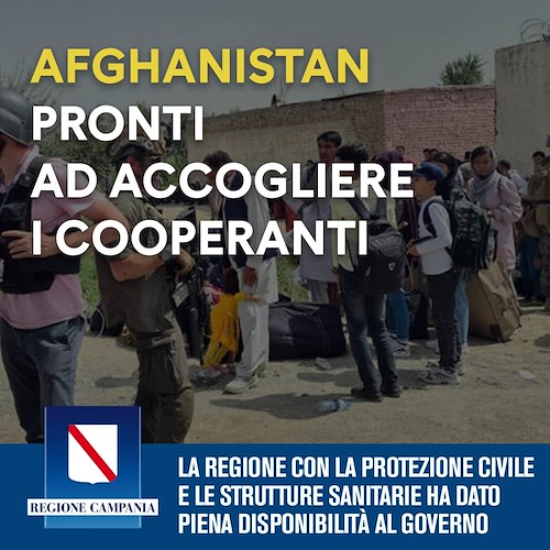 La Regione Campania pronta ad accogliere i cooperanti provenienti da Kabul