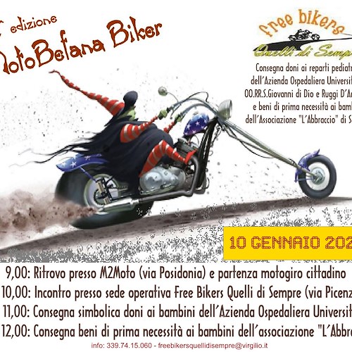La solidarietà corre su due ruote, il 10 gennaio 2021 MotoBefana Biker a Salerno