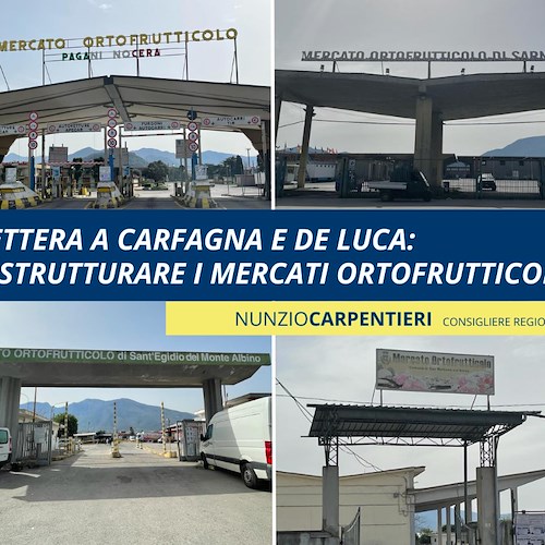 «Mercati Ortofrutticoli in condizioni drammatiche, urge ristrutturazione», Carpentieri scrive a De Luca e Carfagna