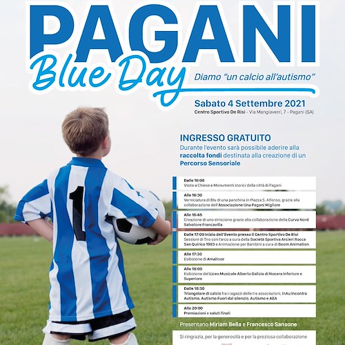 Pagani Blue Day, 4 settembre la città salernitana dà un calcio all'autismo / PROGRAMMA