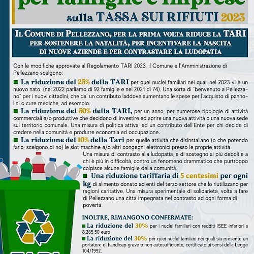Pellezzano, amministrazione Morra taglia la TARI a famiglie e nuove imprese