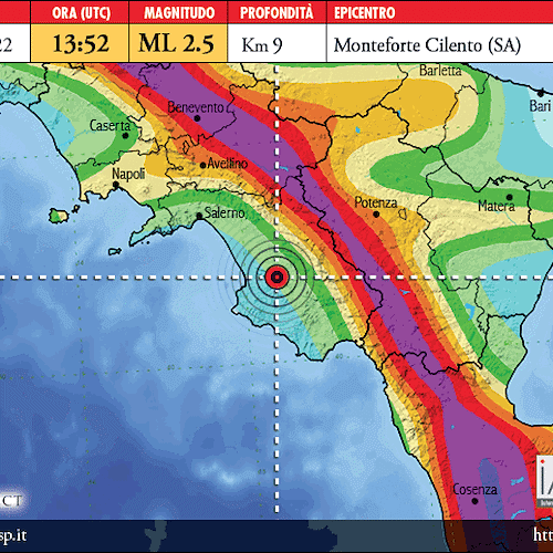 Terremoto a Monteforte Cilento, scossa di magnitudo 2.5 avvertita dalla popolazione 