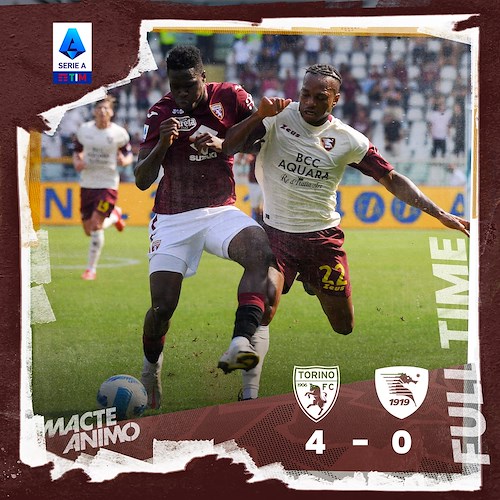 Torino - Salernitana finisce 4-0. Tutti i risultati della Serie A TIM