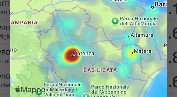 Forte scossa di terremoto a Potenza: magnitudo 4.2 con epicentro a Vaglio di Basilicata